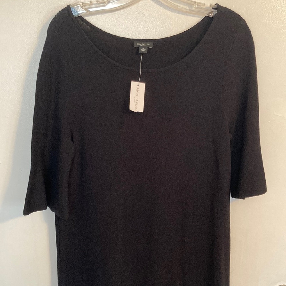 Ann Taylor Women’s Black Dress with Bell Sleeves (size M) NWT